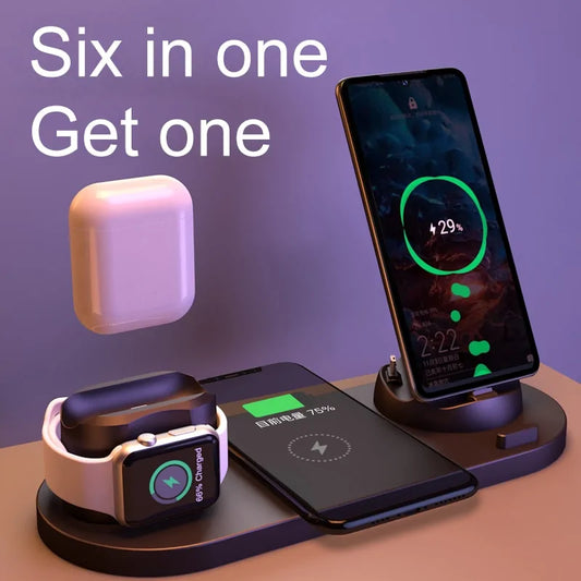 Wireless Charger 6 in 1 10w Qi Fast Stand