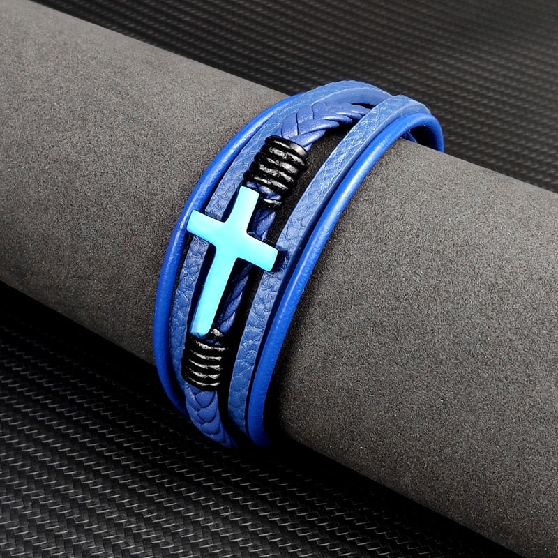 Men Cross Bracelet